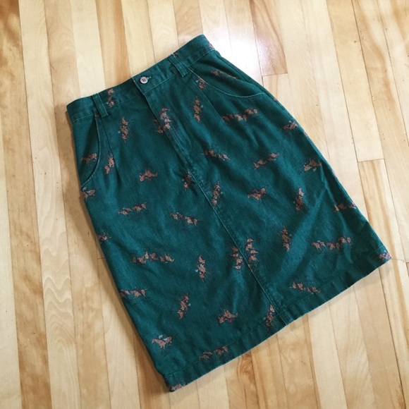 VNTG High Waist Equestrian Horse Ruff Hewn Skirt - Picture 2 of 6